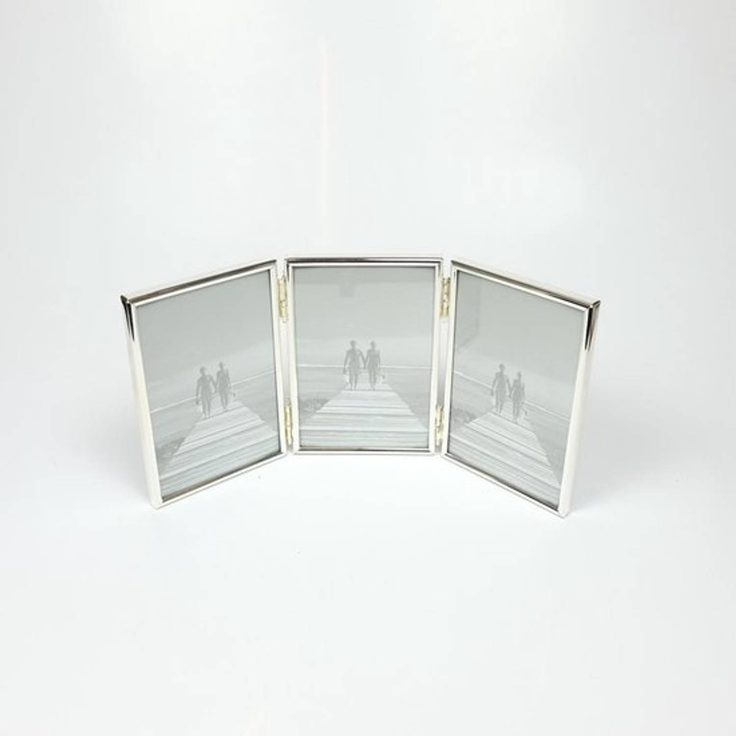 3 Zilveren 3-luik Fotolijst 10x15 cm
