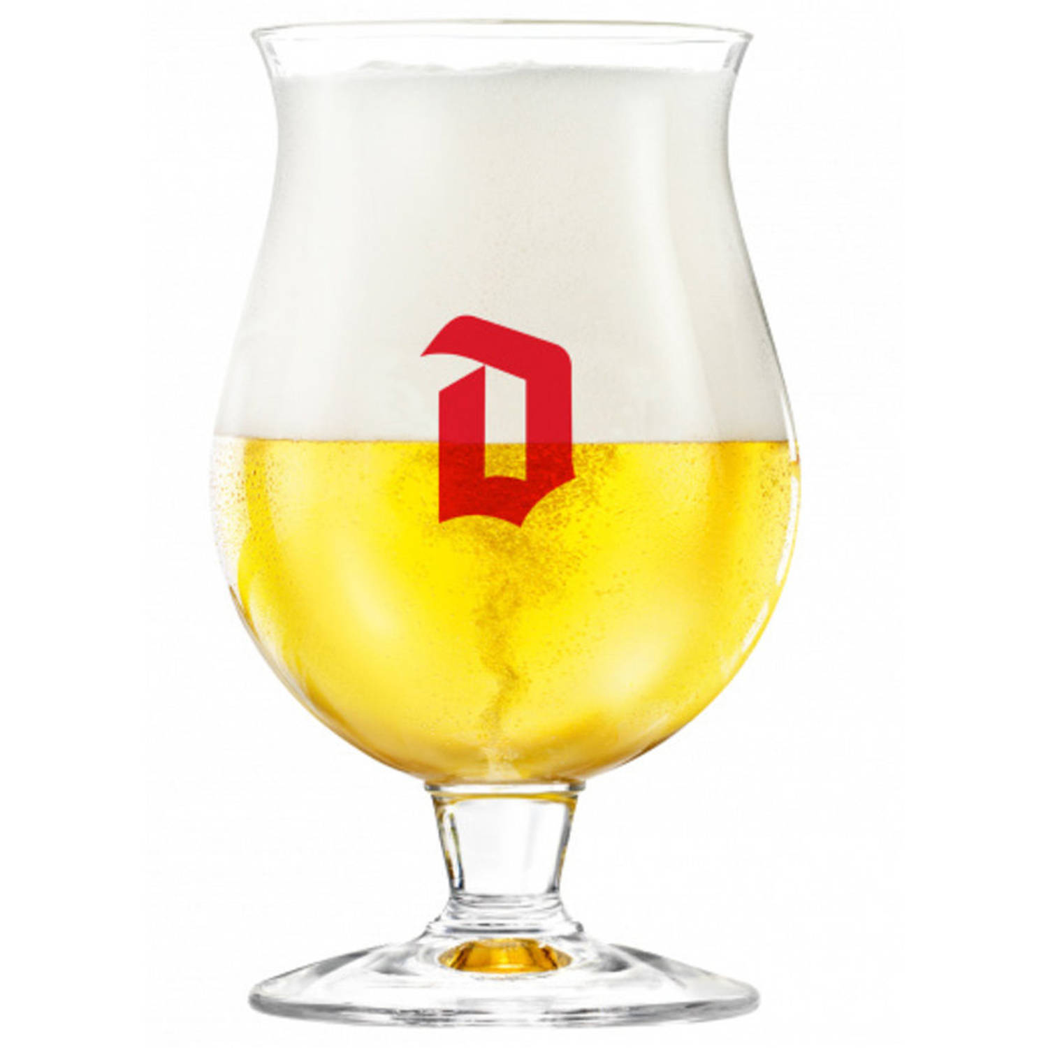 Duvel Bierglas op Voet 33cl - Bier Glas 0,33 l - Bolle Vorm - 330 ml