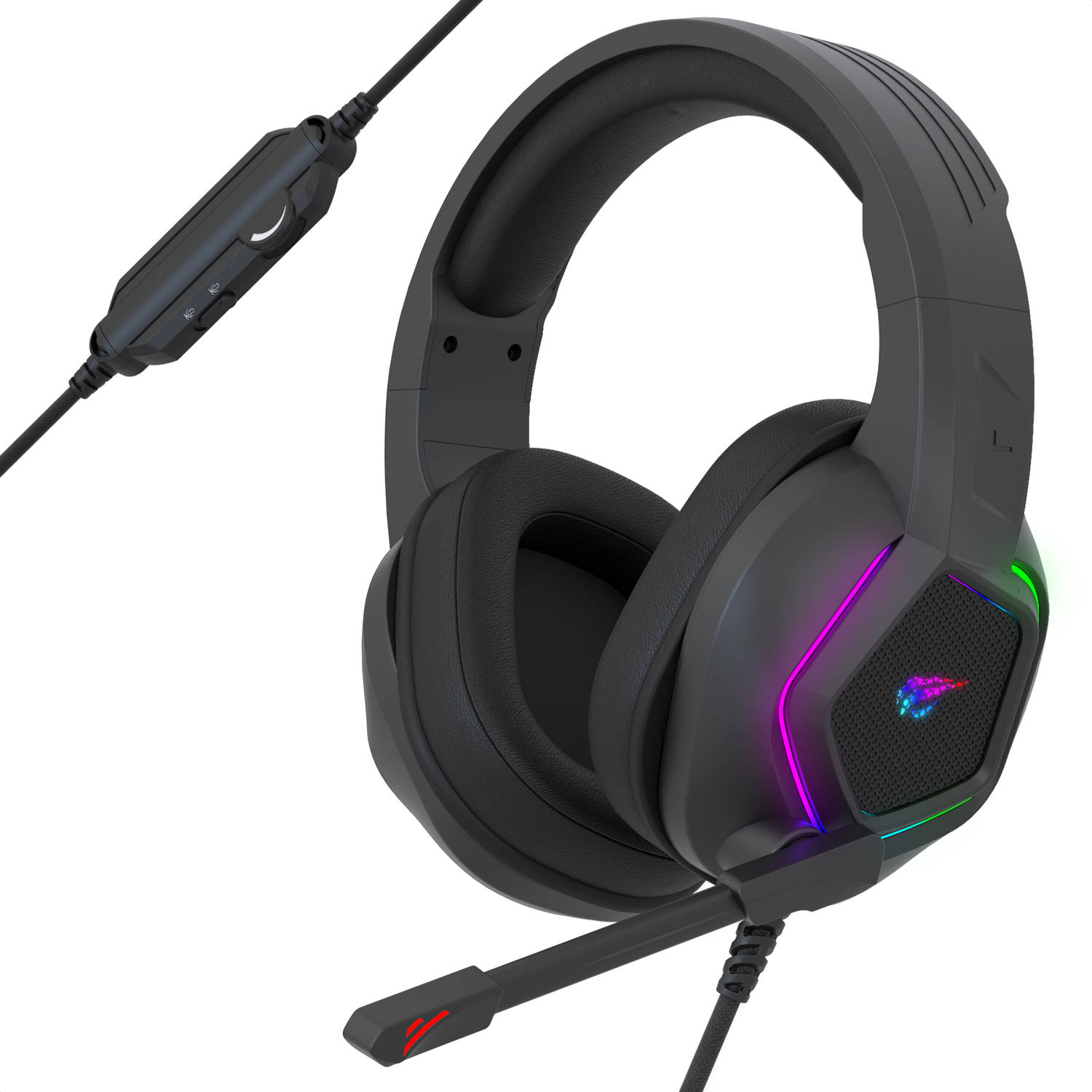 Strex Gaming Headset met Microfoon & RGB Verlichting 7.1 Surround Sound PC-PS4-PS5-XBOX-Switch