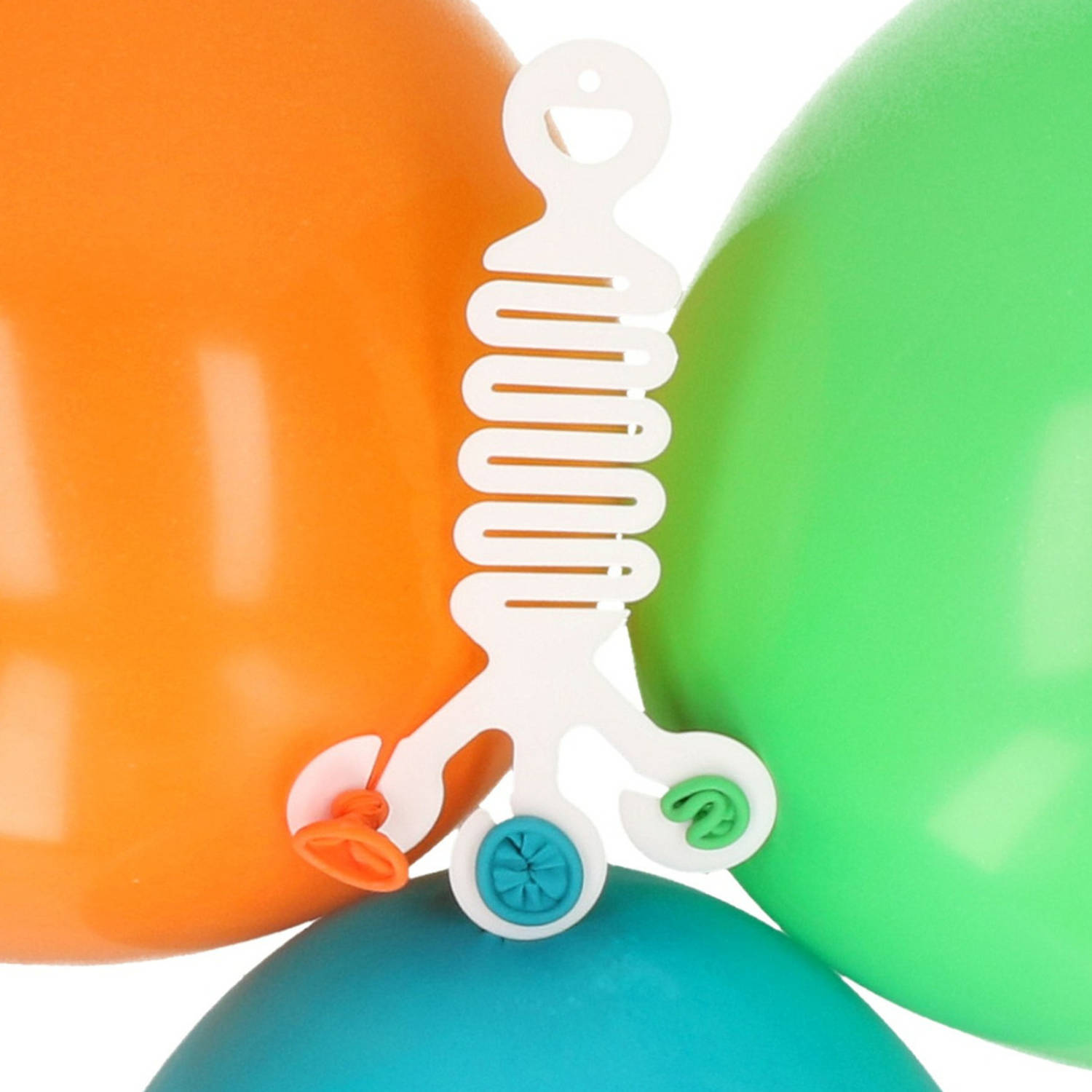 Hanger voor 3 ballonnen - transparant - kunststof - herbruikbaar - hoekhanger - Ballonhangers