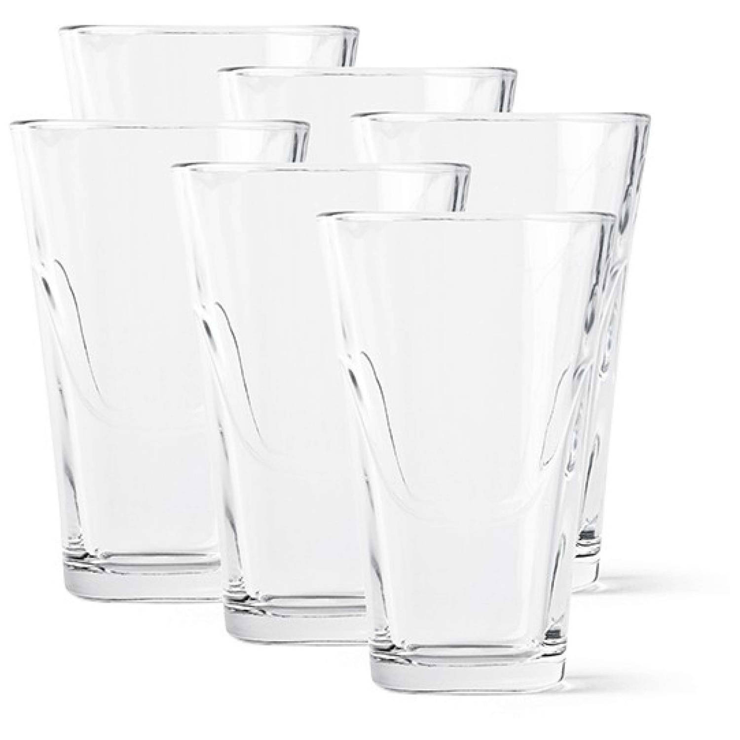 Menu Waterglas Set van 6 Stuks Glas Transparant