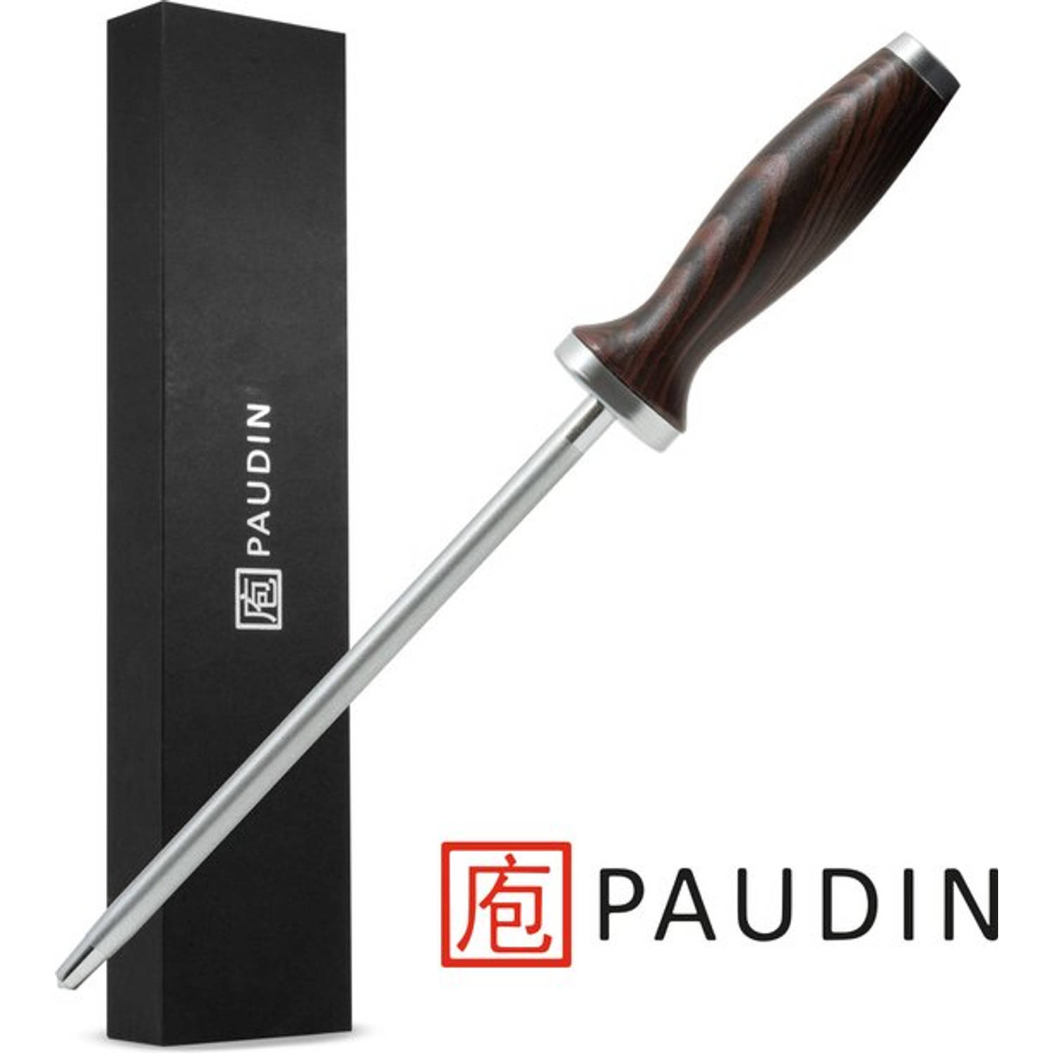 PAUDIN Premium Aanzetstaal - Voor Alle Messen, Inclusief Damscus - Speciale Keramische Diamant Coating voor Rechten en Slijpen