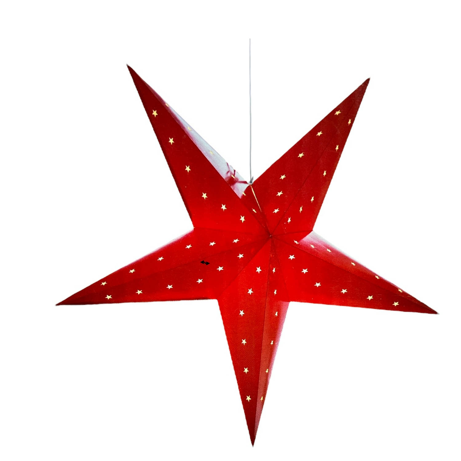 Hangende kerstster Diameter 45 cm Inclusief Verlichtingskabel Rood