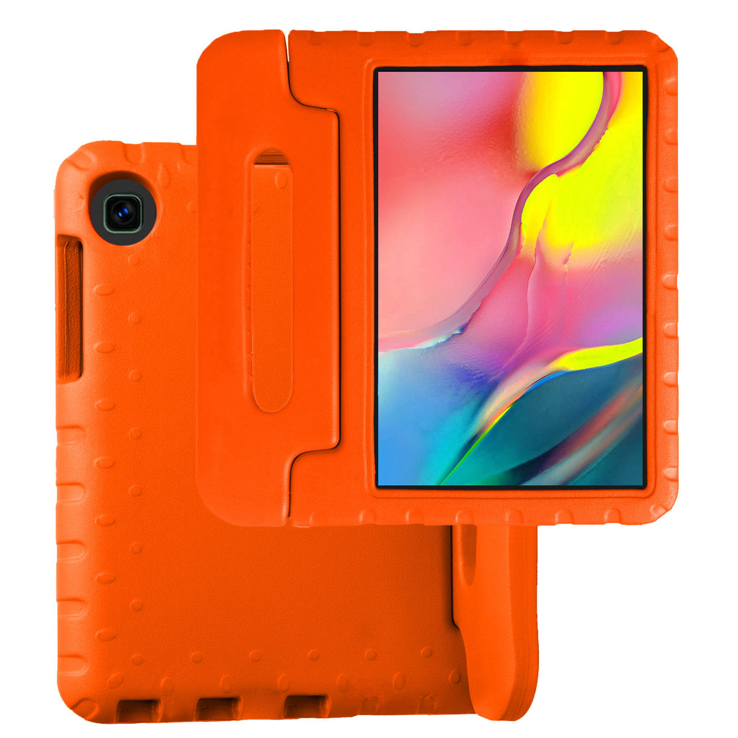 Samsung Galaxy Tab 10.1 2019 Hoesje Kinder Hoes Shockproof Cover - Kindvriendelijke Samsung Tab 10.1 2019 Hoes Kids Case - Oranje