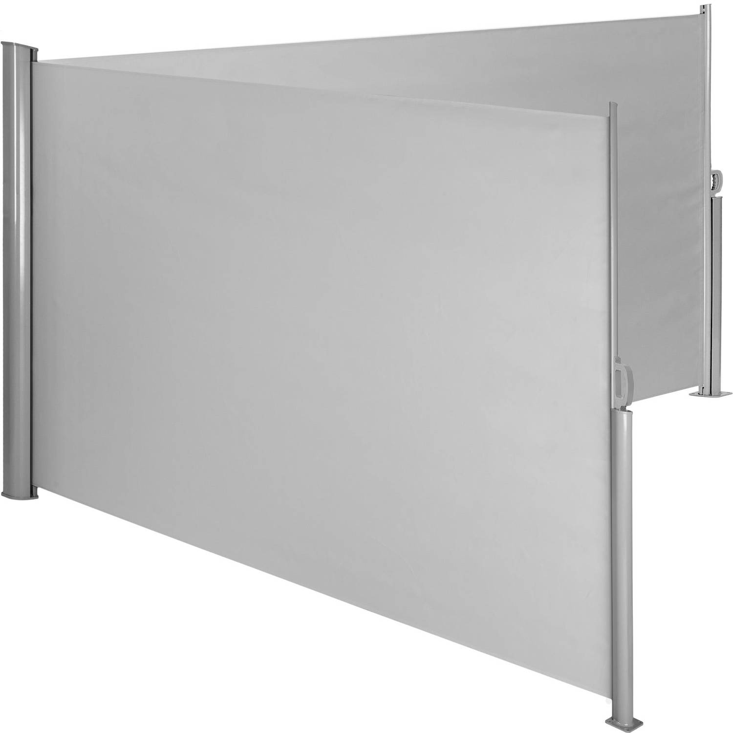 tectake® - aluminium windscherm - dubbel - 200 x 600 cm - grijs - 402337