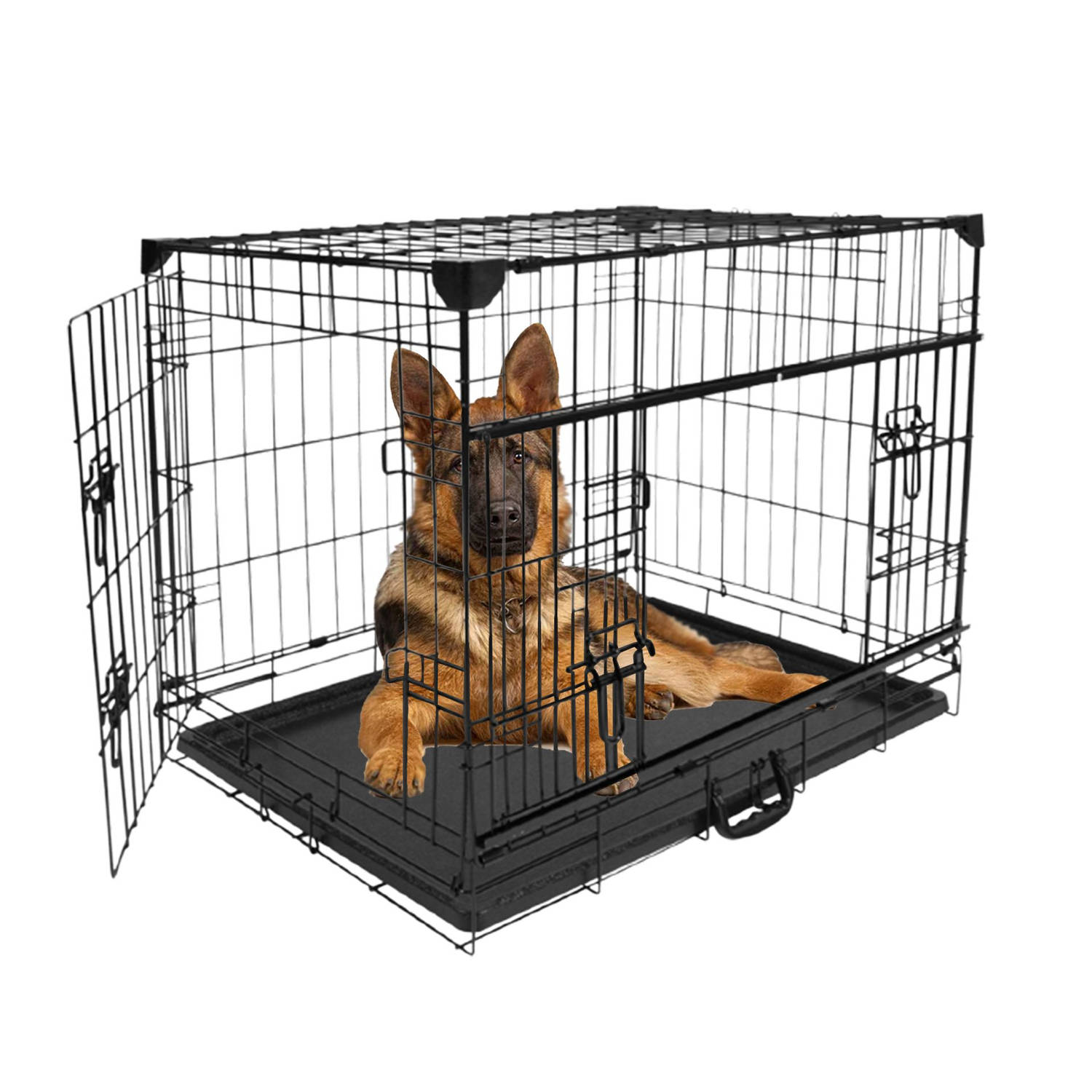 MaxxPet Hondenbench Bench voor honden Hondenbench Opvouwbaar 122x76x84 cm Zwart