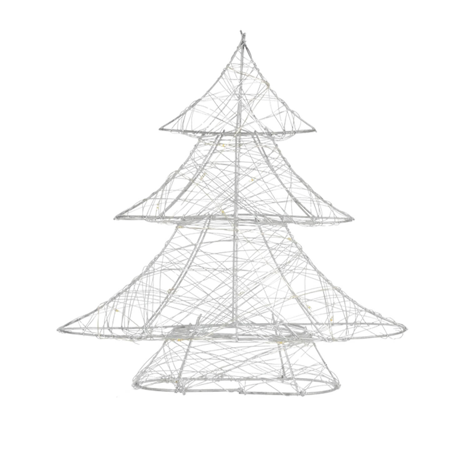 Ecd Germany Decoratieve Led-kerstboom Met 20 Warmwitte Led's, 30 Cm Hoog, Van Metaal