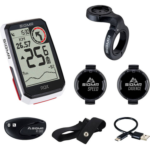 Sigma Rox 4.0 gps zw/wi hr stuurhouder cad/snelh sensor top mount set