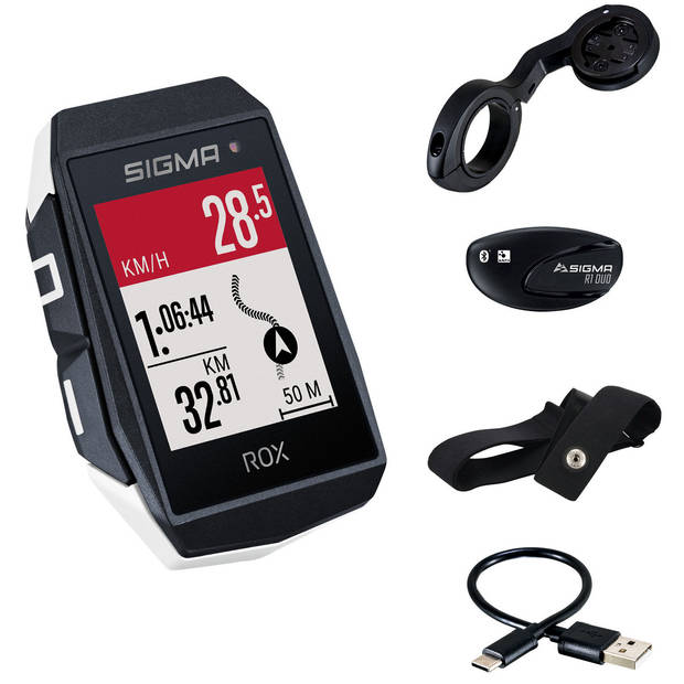 Sigma Rox 11.1 evo gps hr set zw/wi short butler+ant+/ble borstr+usb-c