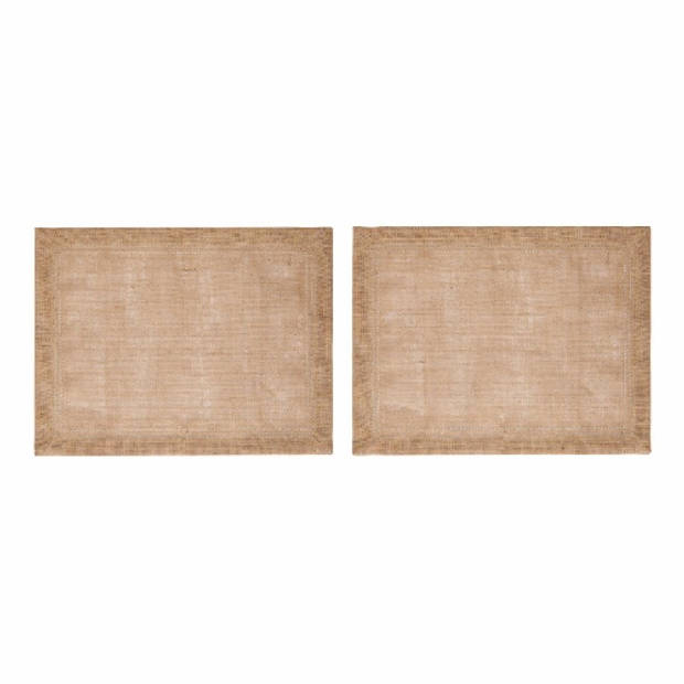 Mikasa - Placemats, Set van 2 Stuks, Rechthoek, Jutte, 35 x 45 CM, Naturel - Mikasa