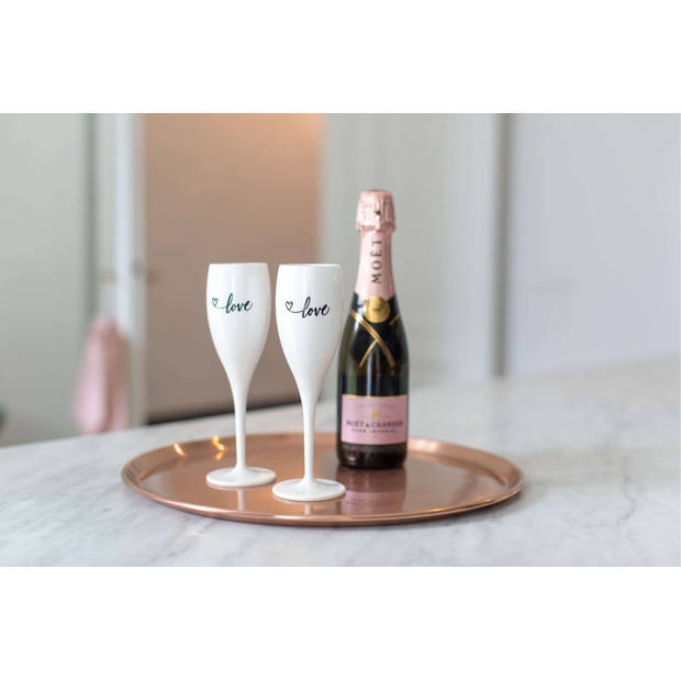 Koziol - Superglas Cheers No. 1 Champagneglas Love Edition Set van 2 Stuks - Kunststof - Wit