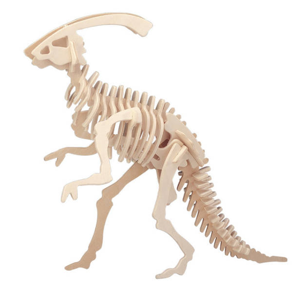 Houten 3D dino puzzel bouwpakket set T-rex en Parasaurolophus - 3D puzzels