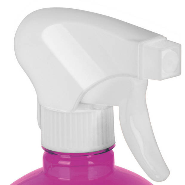 Juypal Plantenspuit/waterverstuiver- wit/roze - 400 ml - kunststof - sprayflacon - Waterverstuivers