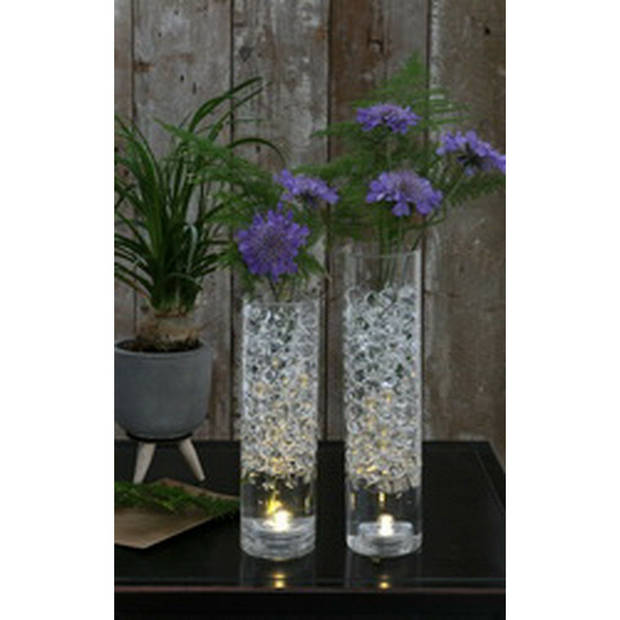 Ideas4seasons LED waxinelichtjes/theelichtjes voor onder water - set van 2x - warm wit - LED kaarsen