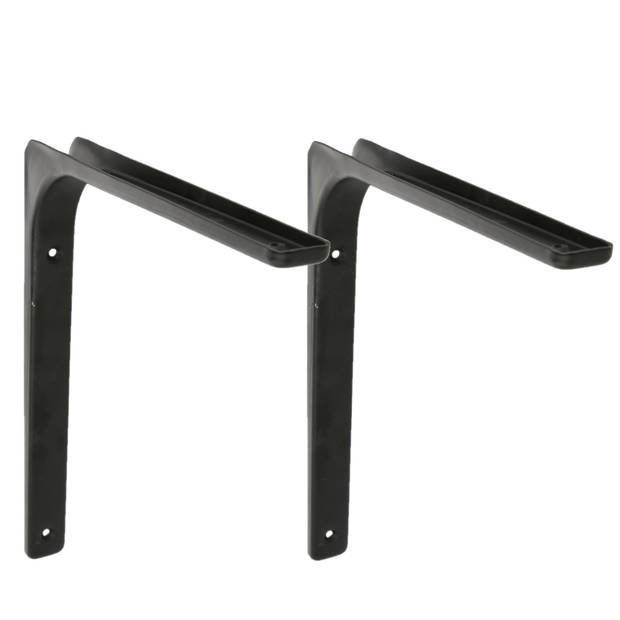 AMIG Plankdrager/planksteun van metaal - 2x - gelakt zwart - H200 x B250 mm - Plankdragers
