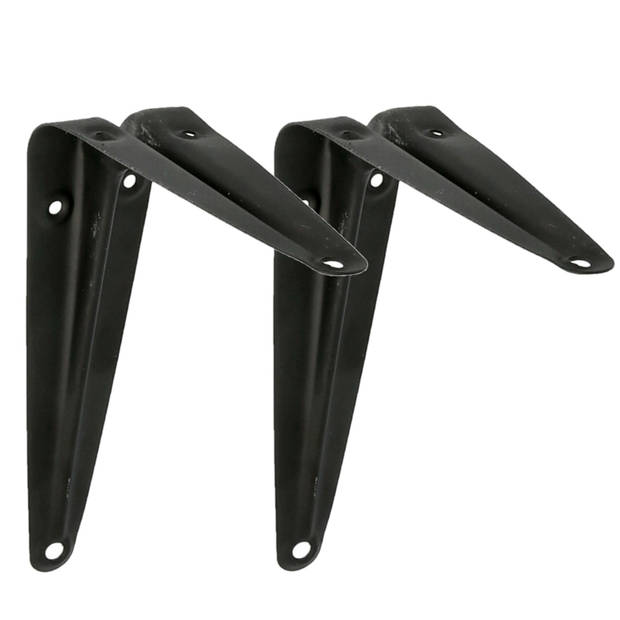 AMIG Plankdrager/planksteun van metaal - 2x - gelakt zwart - 150 x 125 mm - Plankdragers