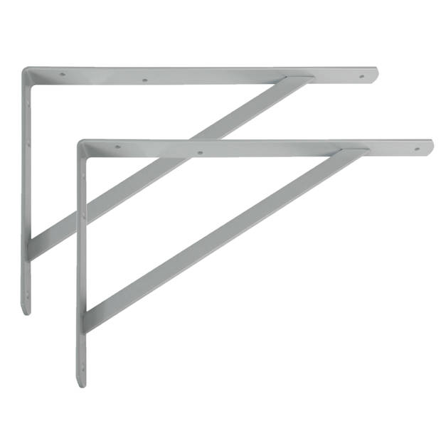 AMIG Plankdrager/planksteun van metaal - 2x - gelakt grijs - H250 x B200 mm - Tot 320 kg - Plankdragers