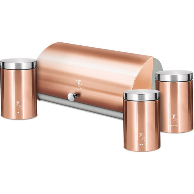 Berlinger Haus 6730 - Broodtrommel met opslagblikken - Rose Gold