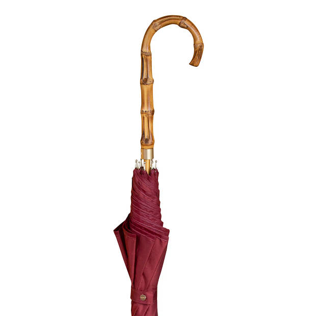 Classic Canes Paraplu - Bamboe handvat - 90 cm lang - 100 cm doorsnee – Polyester doek bordeauxrood