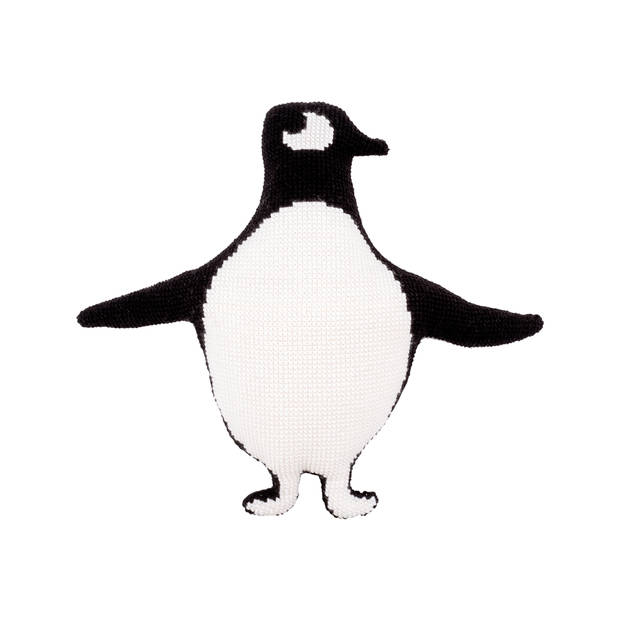 Eva Mouton Kruissteekvormkussen kit met rug, Pinguin