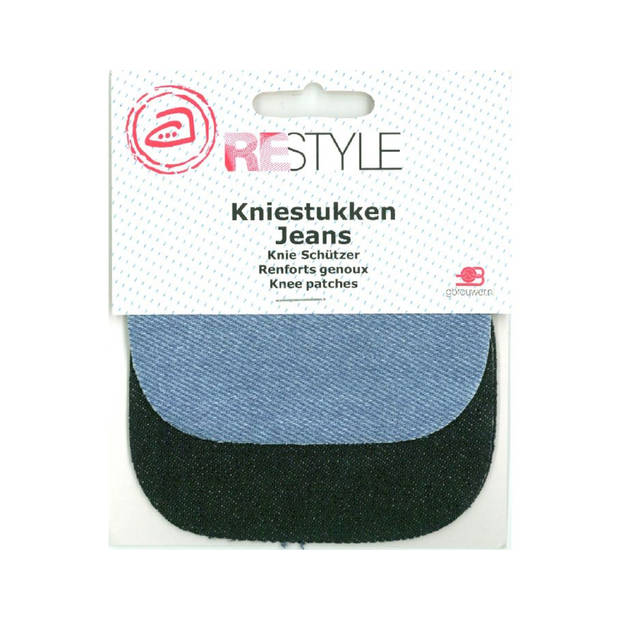 Restyle 015.79127 Kniestukken Jeans 10 cm x 9 cm opstrijkbaar, 2 paar