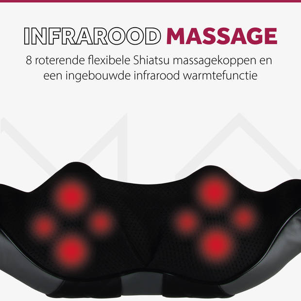 Shiatsu Massagekussen met Draagtas - Infrarood Massagegordel