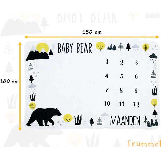 Frummel Mijlpaaldeken ‘Bear’ – Milestone deken – Mijlpaal baby