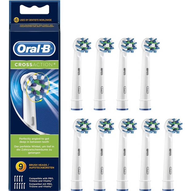 Oral-B CrossAction - Opzetborstels - 9 Stuks