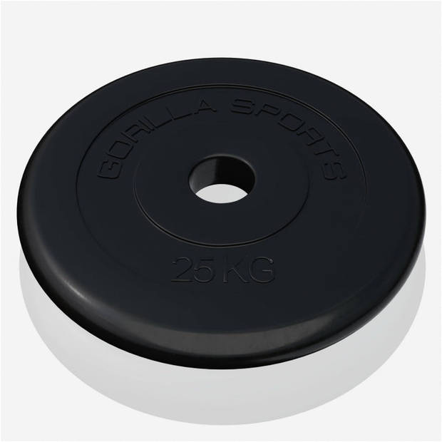 Gorilla Sports Halterschijf - 25 kg - Gietijzer - Rubber - 30 mm