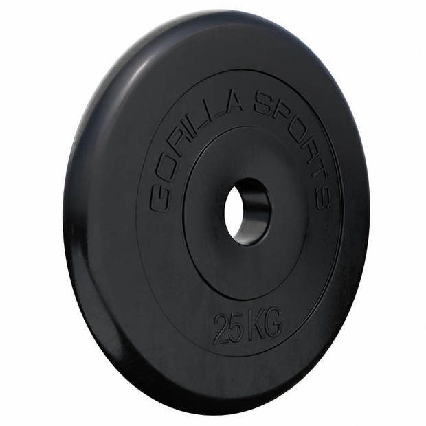 Gorilla Sports Halterschijf - 25 kg - Gietijzer - Rubber - 30 mm