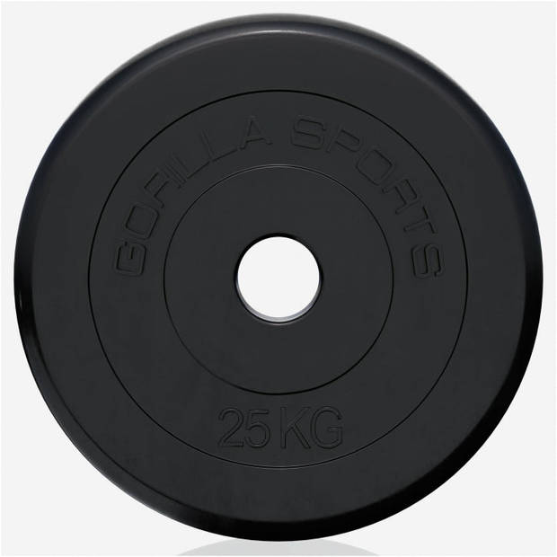 Gorilla Sports Halterschijf - 25 kg - Gietijzer - Rubber - 30 mm