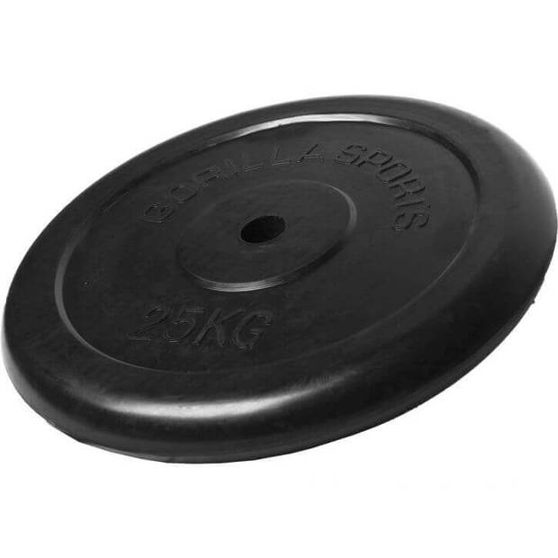 Gorilla Sports Halterschijf - 25 kg - Gietijzer - Rubber - 30 mm