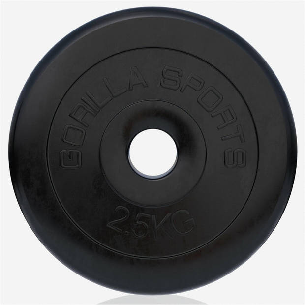 Gorilla Sports Halterschijf - 2,5 kg - Gietijzer - Rubber - 30 mm