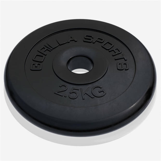 Gorilla Sports Halterschijf - 2,5 kg - Gietijzer - Rubber - 30 mm