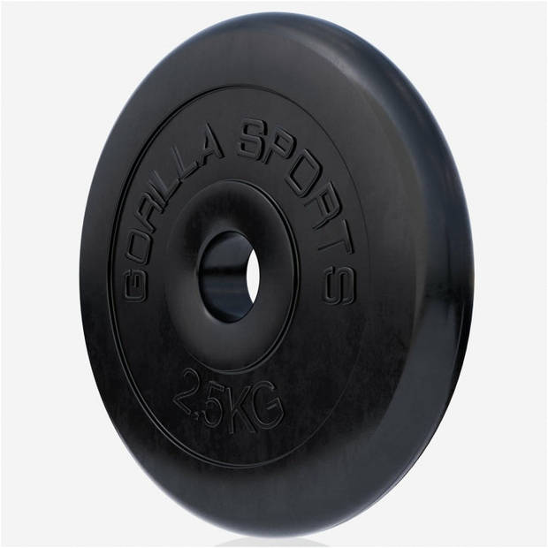 Gorilla Sports Halterschijf - 2,5 kg - Gietijzer - Rubber - 30 mm