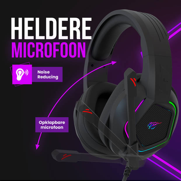 Strex Gaming Headset met Microfoon & RGB Verlichting - 7.1 Surround Sound - PC / PS4 / PS5 / XBOX / Switch