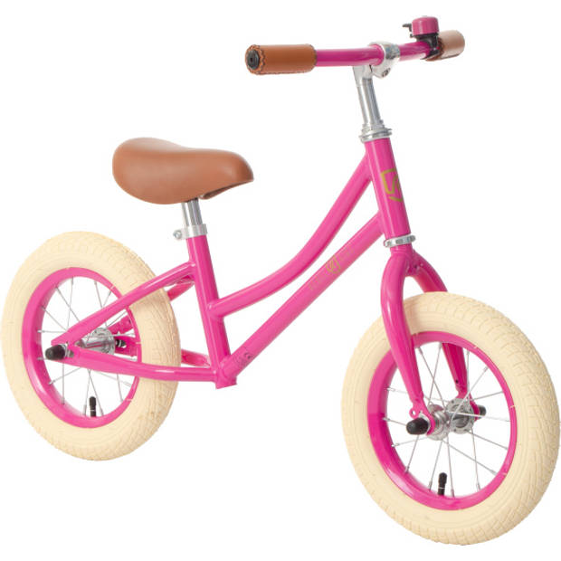 Rebel Kidz 12.5", fuchsia. Met verstelbaar stuur en zadel