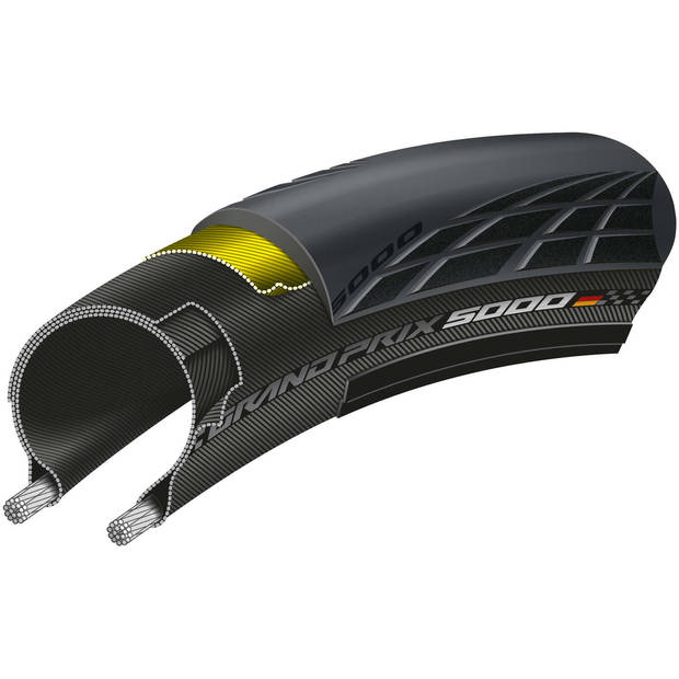 Continental Grand Prix 5000 Buitenband 30-622 Vouwband Zwart