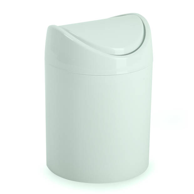 Plasticforte mini prullenbakje - 2x - mintgroen - kunststof - keuken/aanrecht - 12 x 17 cm - Prullenbakken