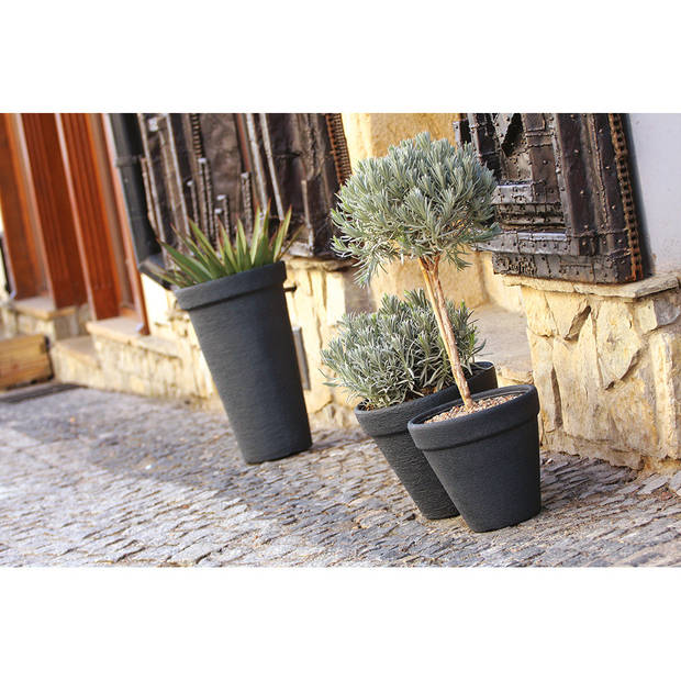 Prosperplast Plantenpot/bloempot Classic Garden - buiten/binnen - kunststof - antraciet - D45 x H46 cm - Plantenpotten