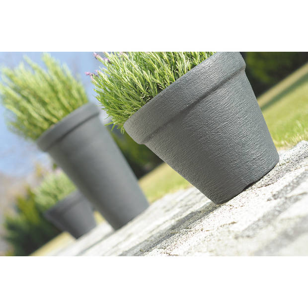 Prosperplast Plantenpot/bloempot Classic Garden - buiten/binnen - kunststof - antraciet - D45 x H46 cm - Plantenpotten