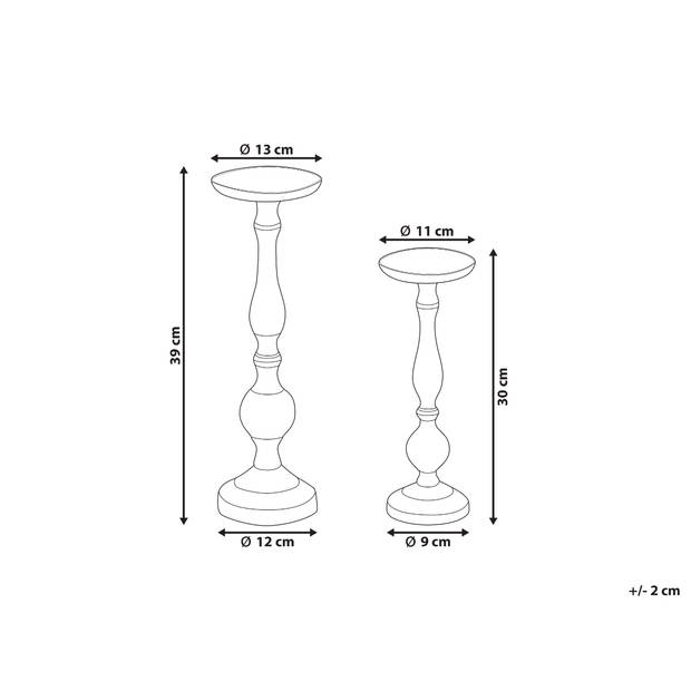 Beliani DAMRU - Kandelaar-Zilver-Aluminium