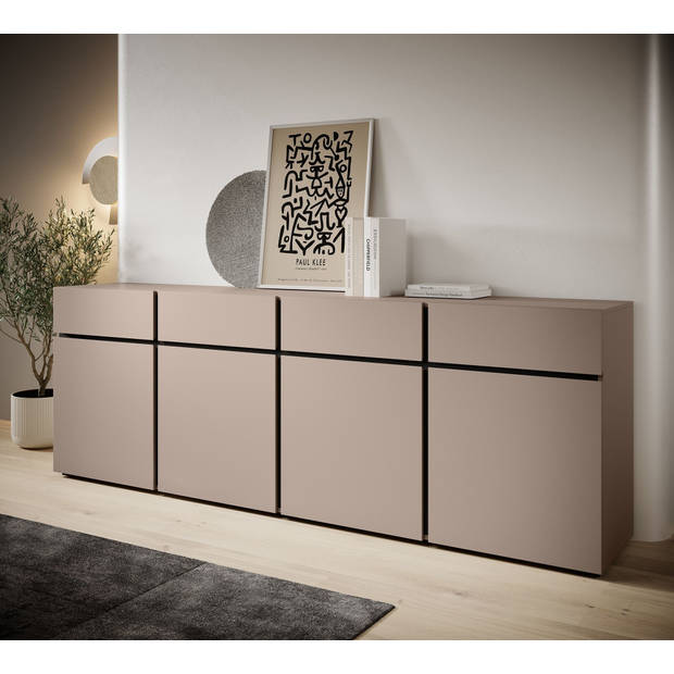 Meubella Dressoir Cainan - Beige - 225 cm