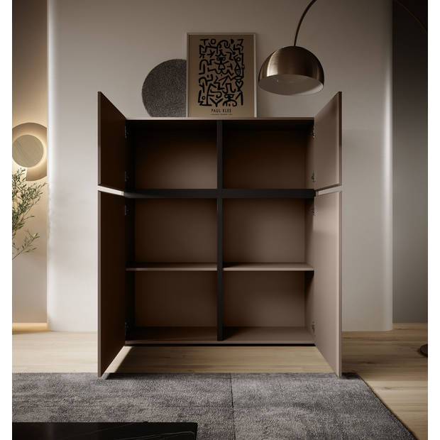 Meubella Dressoir Cainan - Beige - 119 cm - Hoog