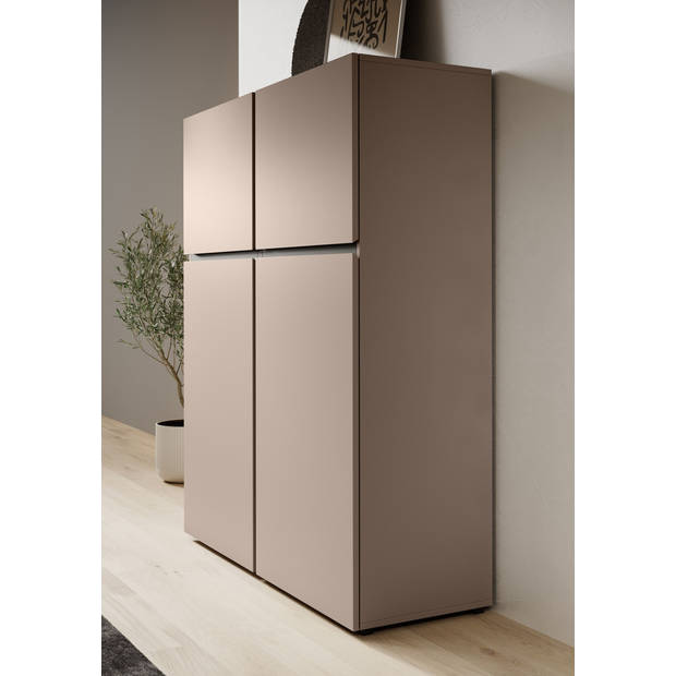 Meubella Dressoir Cainan - Beige - 119 cm - Hoog