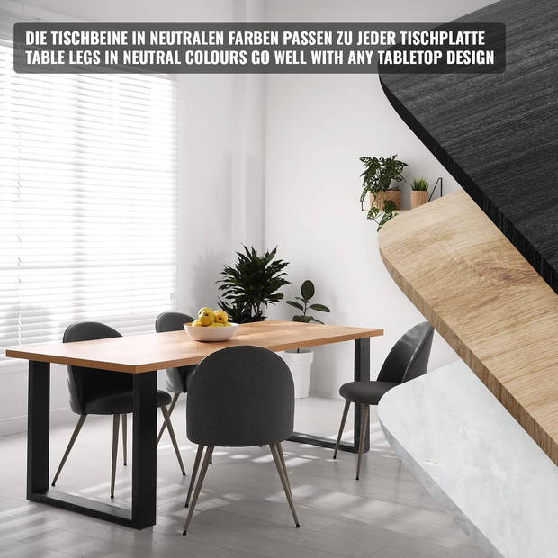 MIADOMODO® 2x tafelpoten- zwart- metaal-80x72 cm -set tafelpoten- tafelframe -tafellopers- tafelonderstel- set van 2