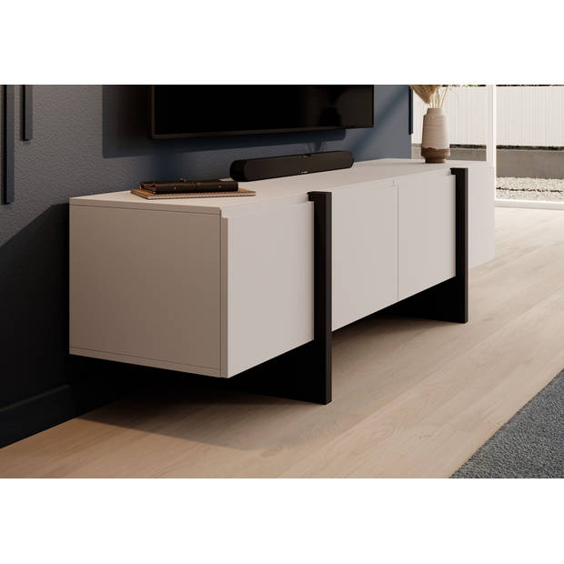 Meubella TV-Meubel Kelton - Beige - Zwart - 180 cm