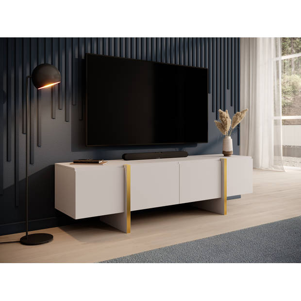 Meubella TV-Meubel Kelton - Beige - Goud - 180 cm