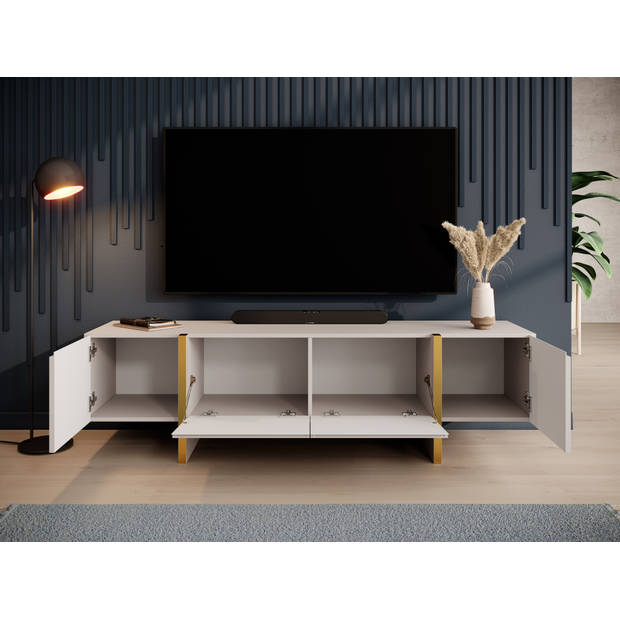 Meubella TV-Meubel Kelton - Beige - Goud - 180 cm