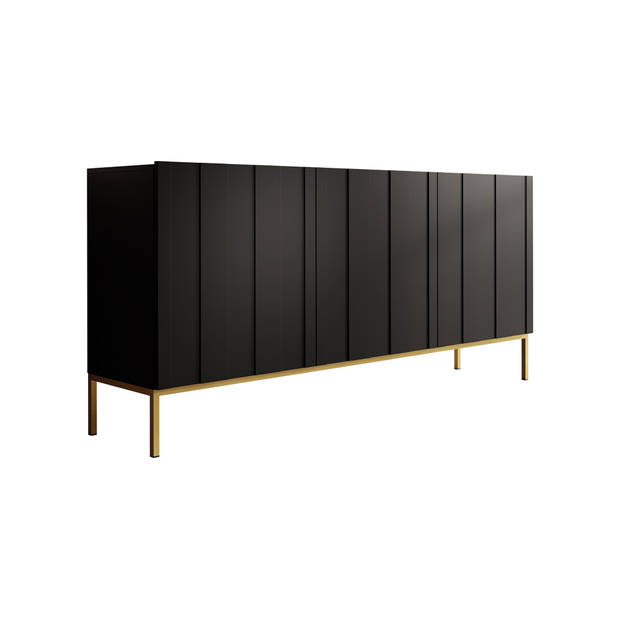 Meubella Dressoir Elysian - Mat zwart - 160 cm